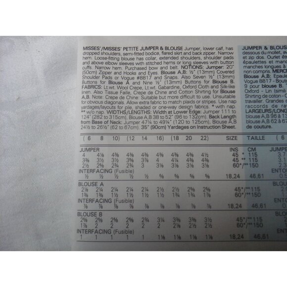 Four 80s Vogue sewing patterns UNCUT dresses blouses shirt jumper sz 12-18 - Picture 5 of 9